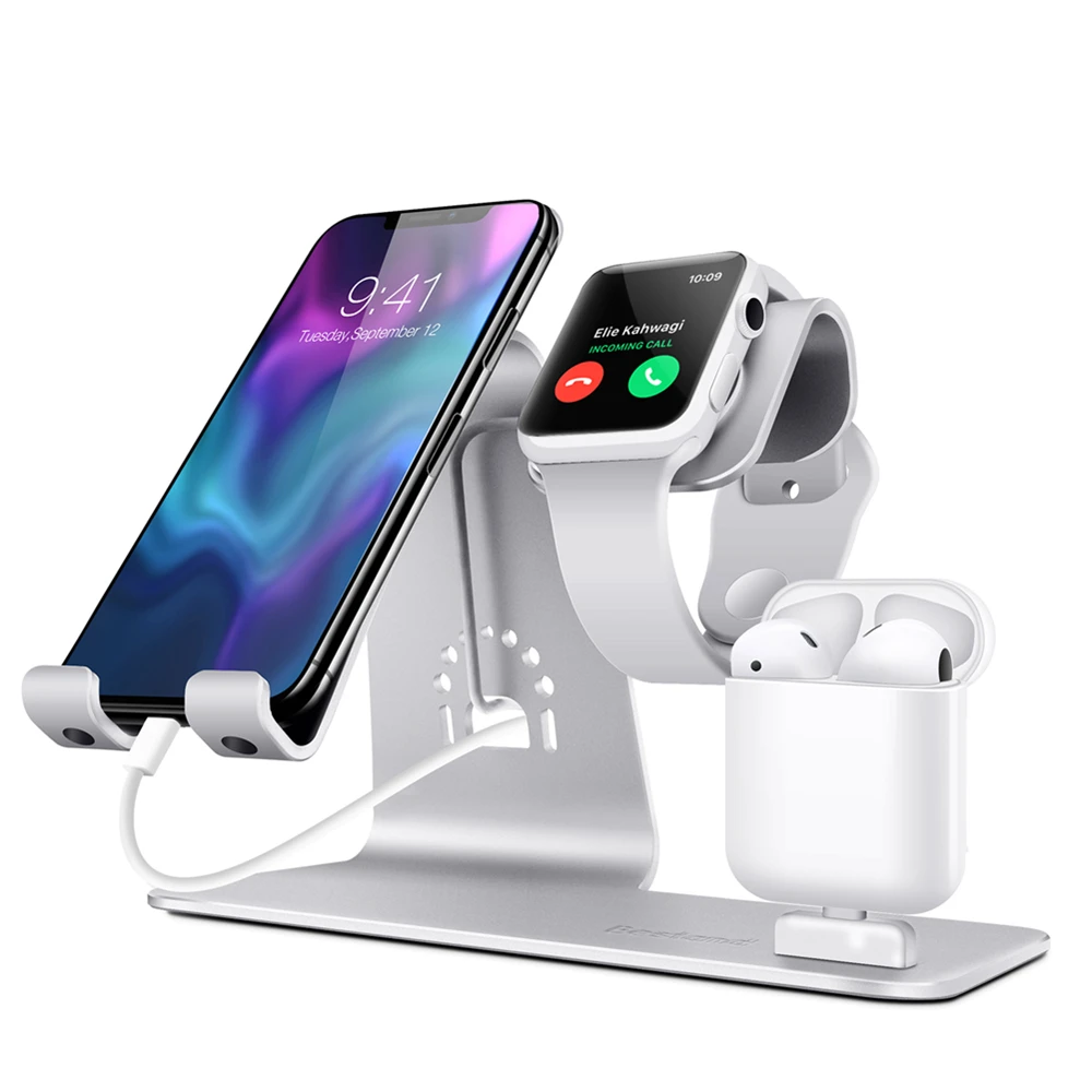 Подставка BESTAND 3 в 1 для Apple iPhone часов и AIRPODS зарядный кронштейн подставка из
