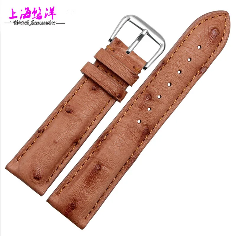 Ostrich Skin Leather Watchband rare natural 1618 20mm soft and comfortable watch accessories