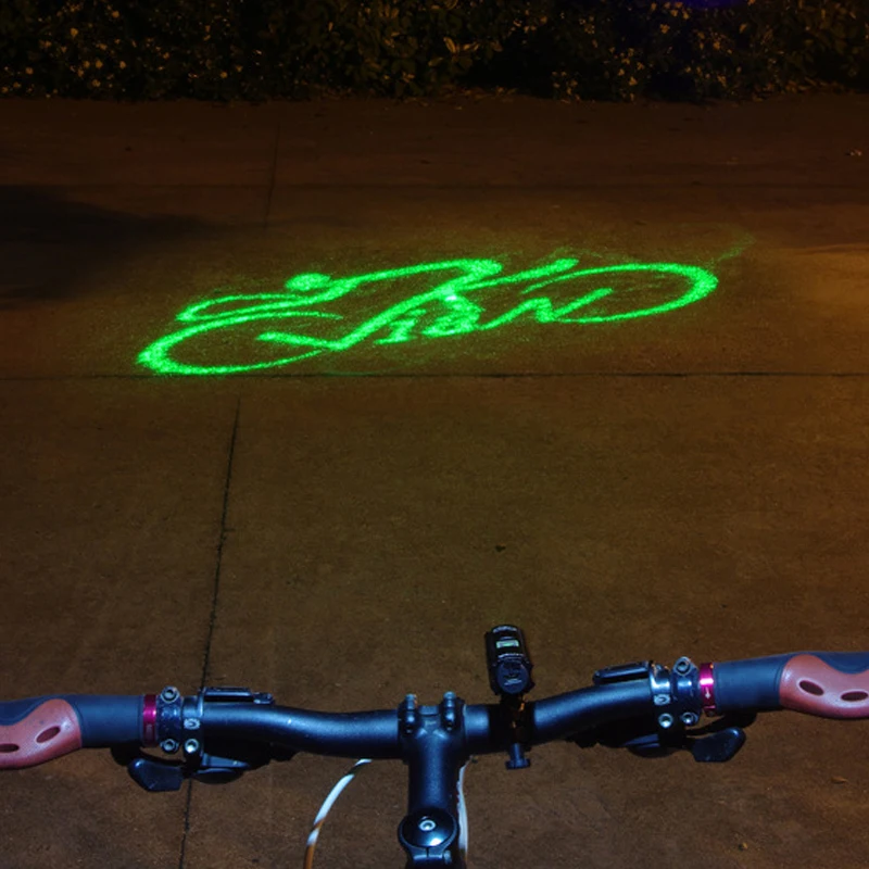 Front Bicycle Headlight Green Projector Bike Light Safety Warning Laser Light Riding Projection Lampwith Built-in Battery Front Bicycle Headlight Green Projector Bike Light Safety Warning Laser Light Riding Projection Lampwith Built-in Battery