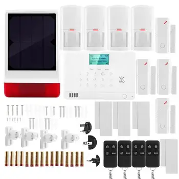 

1 Host+1 Solar Sound Light Siresirena alarma Wireless House Alarm Security Sound Light Alarm Solar Powered Siren 110-240 V