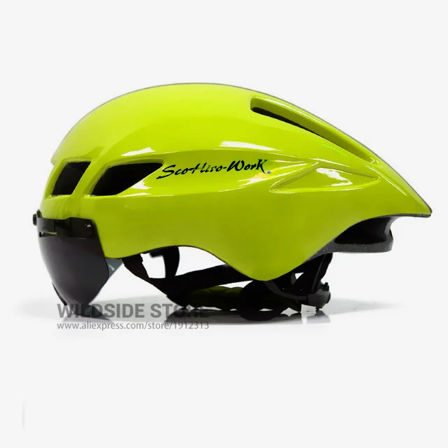 Велосипедный шлем для мужчин Casco Ciclismo дорожный mtb горный велосипед Триатлон tt велосипедный шлем линзы очки equipe capacete da bicicleta - Цвет: green