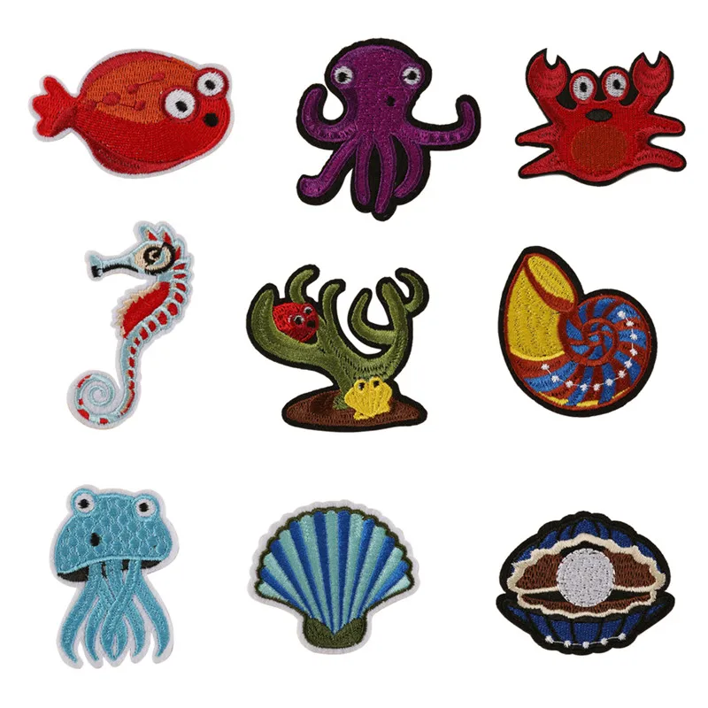 

1PC Sea Animal Embroidery Sew Iron On Patch Badge Bag Clothes Fabric Applique Patch