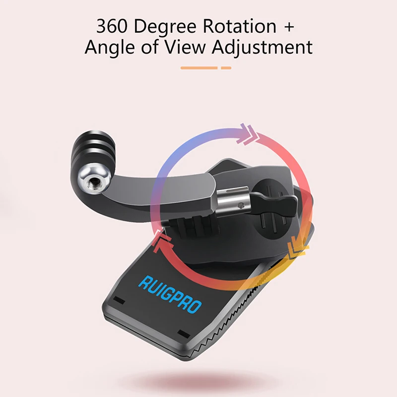 

RUIGPRO Adjustable Backpack Clip for Gopro 7 6 5 EKEN Sjcam Dji 360 Degree Vertical Shooting Action Camera Clamp Accessories