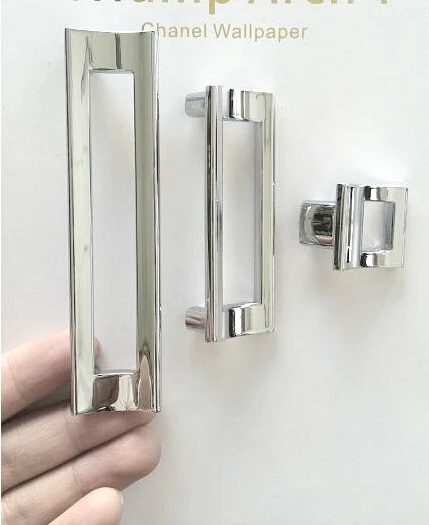 

Modern simple style Cabinet chest drawer handle home hardware bright chrome door handles