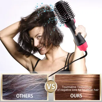 

Professional Hair Dryer Brush 2 In 1 Hair Straightener Curler Comb Electric Blow Dryer With Comb Hair Brush Roller Styler