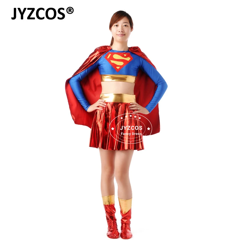 JYZCOS взрослые Женский костюм супергероя Супергерл Косплэй Сексуальные фантазии