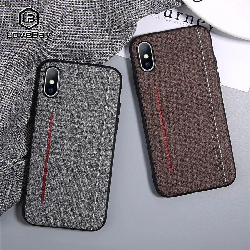 

Lovebay Phone Case For iPhone 6 6s 7 8 Plus X XR XS Max Luxury Retro Cloth Feeling Texture Hard PC For iPhone X Phone Case Cover