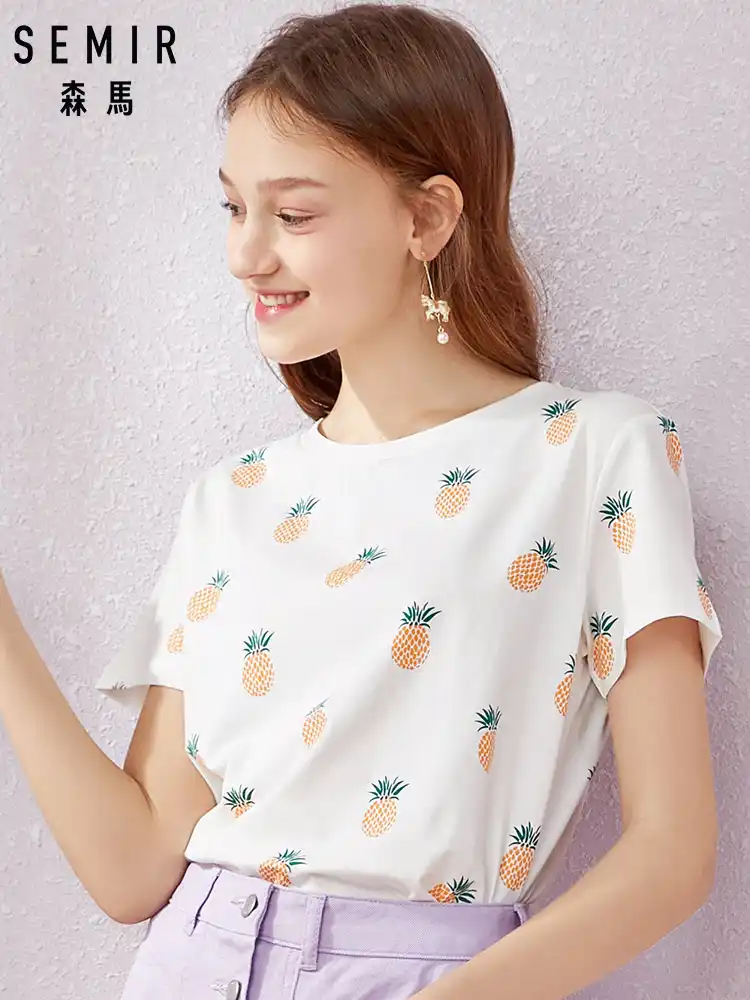 SEMIR нашивка Короткие рукава футболка женская 2019 лето новый стиль внутри Женская