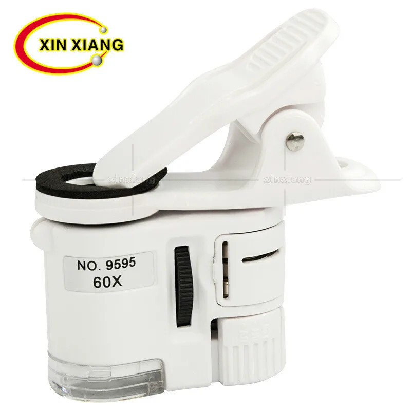 Xinxiang Magnifier Microscop Phone Camera Magnifying glasses LED 60X Jewelry Currency Loupe Clip HD Microscope Glasses Magnifier (7)