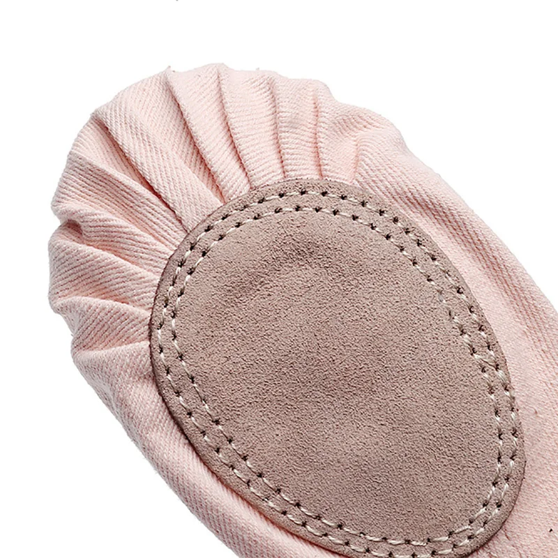 EU26-44 Meat Pink Professional Leica Elastic Fabric Flat Practice Teacher Yoga Children Canvas Ballet Dance Shoes Girls Women 