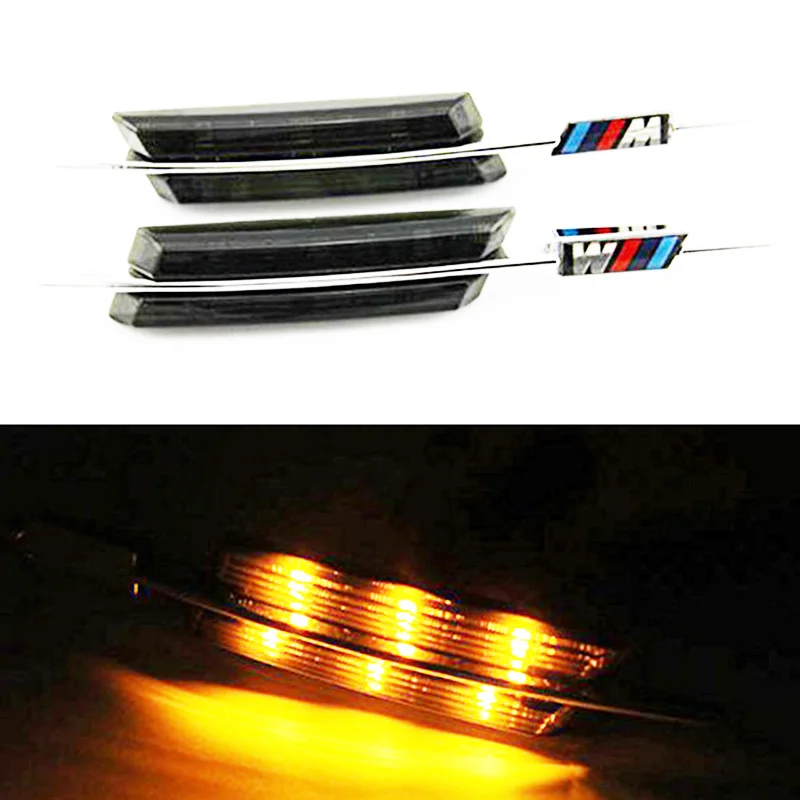 Prix pour HOPSTYLING 2x Jaune LED clignotants éclairage de la voiture côté-style Pour BMW E46 '02-'05 4D5D led side marker voiture accessoires avec M logo Prix pour HOPSTYLING 2x Jaune LED clignotants éclairage de la voiture côté-style Pour BMW E46 '02-'05 4D5D led side marker voiture accessoires avec M logo