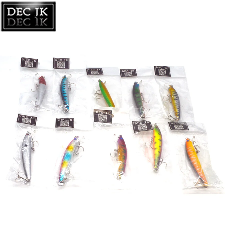 5PCS Crankbaits Minnow Plastic Hard Fishing Lure Fake Bait For Pike Carp Tackle Saltwater Fishing Lures Artificial Laser Baits (10)