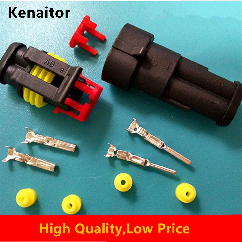 5 sets Kit 2 Pin Way AMP Super seal Waterproof Electrical Wire