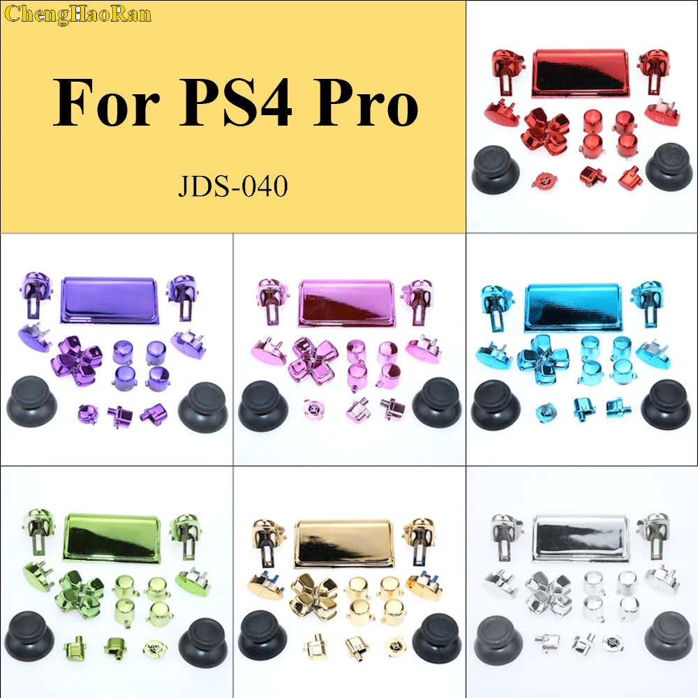 Юйси полные комплекты хром Dpad R1 R2 L1 L2 кнопки для Sony Dualshock 4 Pro Slim JDS 040 JDS-040
