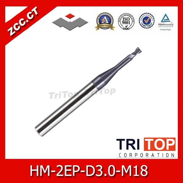 

ZCC.CT HM/HMX-2EP-D3.0-M18 Solid carbide 2-flute flattened end mills with straight shank , long neck and short cutting edge