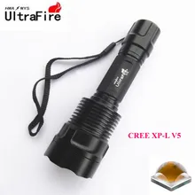 U-F C12 CREE XP-L V5 2000lm Cool White Light 5-Mode SMO LED Flashlight (1 x 18650)