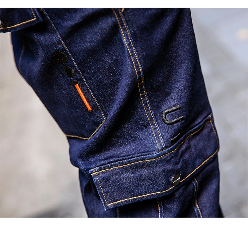 Европейский стиль мужские шаровары Мульти Карманы Свободные джинсы эластичный пояс брюки мужские плюс размер 30-44 46