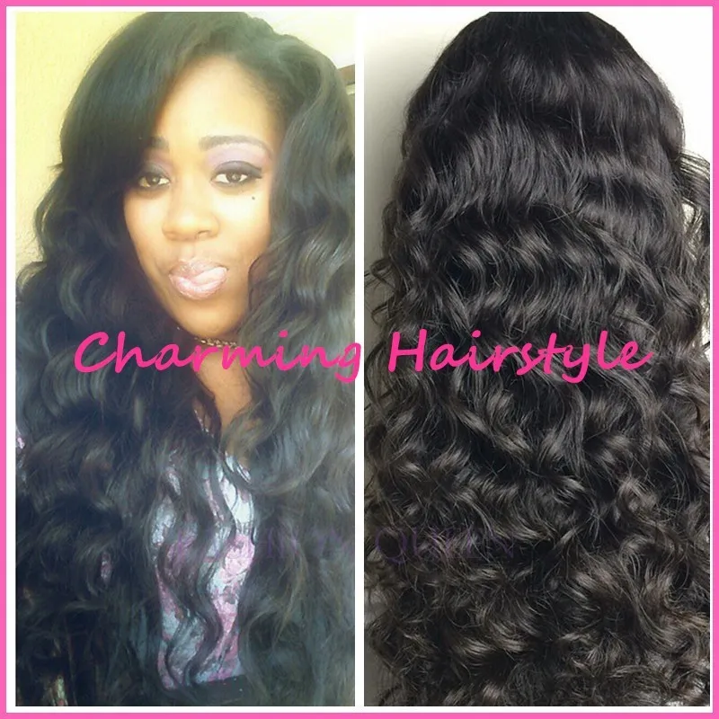 Cheap Long Black Wavy Hair Synthetic Lace Front Wig Beyonce