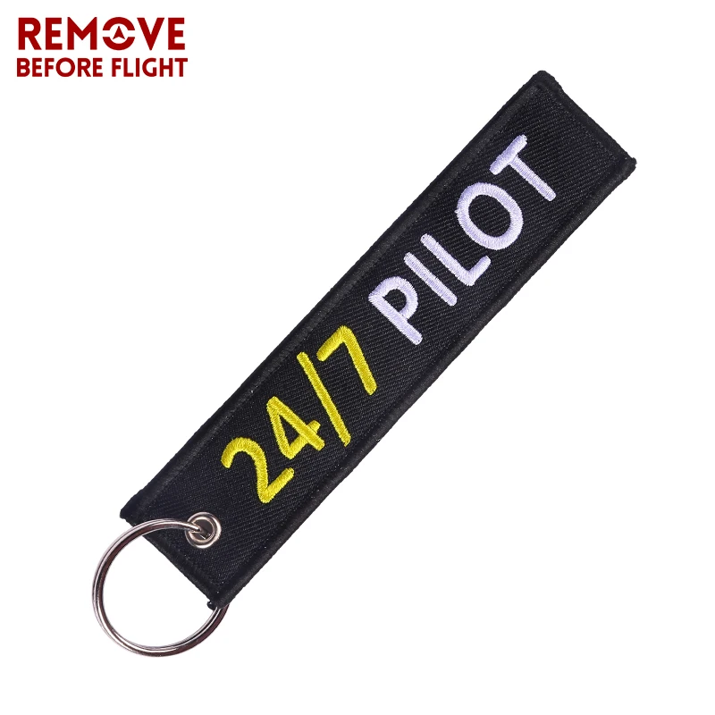 Fashion Key Chain Jewelry Outstanding Embroidery 247 Pilot Key Ring Chain for Aviation Lovers Gifts Luggage Tag Label Keychains (4)