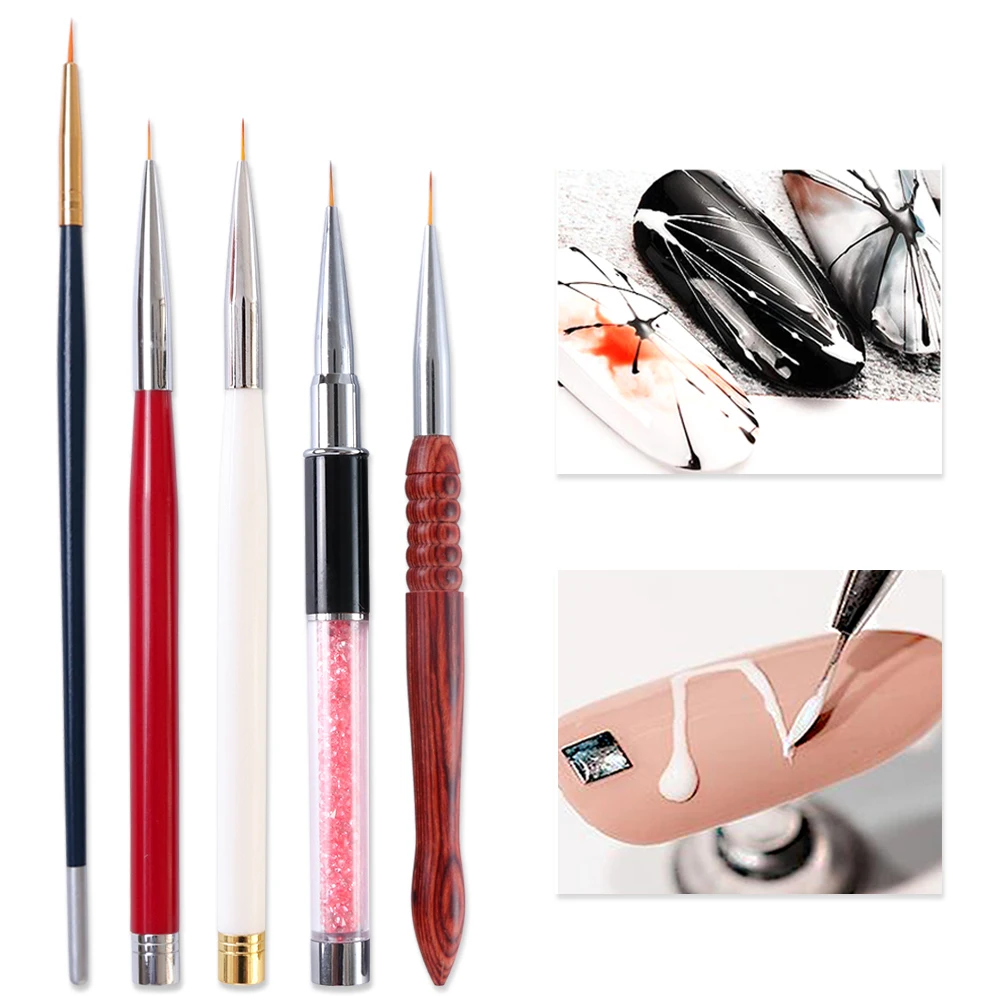 

3pcs Nail Art Brushes Liner Painting Drawing Pen UV Gel Acrylic Nail Brush Set Gradient Nail Art Manicure Accessories Tool BEP08
