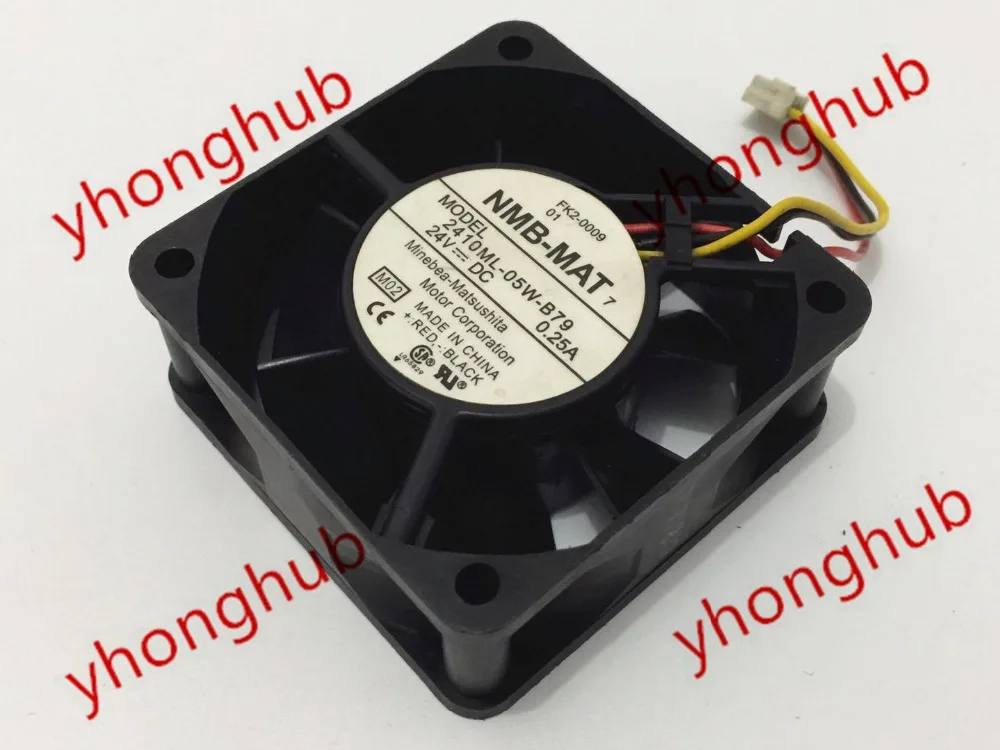 

NMB-MAT 2410ML-05W-B79 M02 DC 24V 0.25A 3-wire 60X60X25mm Server Square Fan