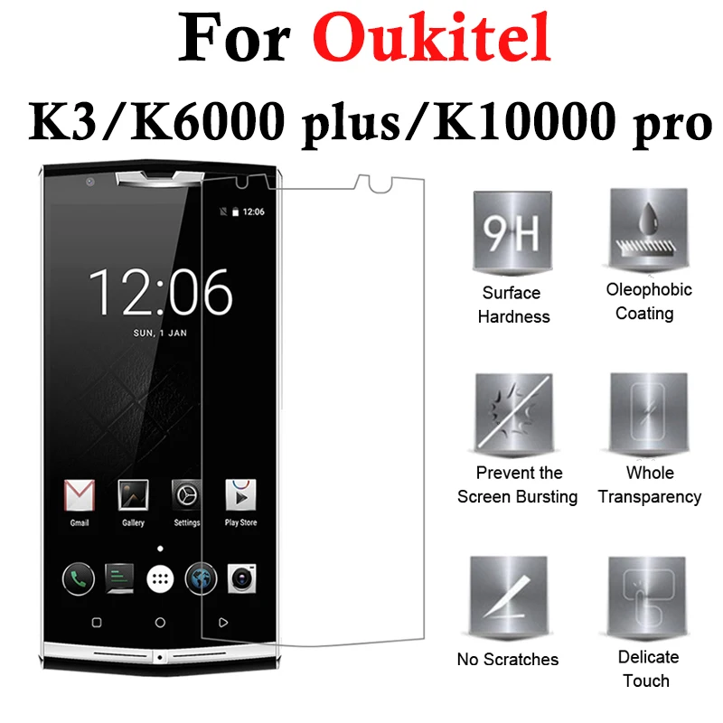 

for oukitel k10000 pro glass for oukitel k60000 plus k3 k 10000 6000 screen protector tempered glas protective film protect 2.5D