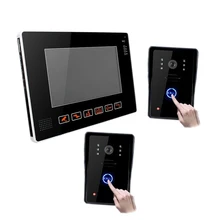 9″ TFT LCD Wired Video Audio Intercom Doorbell Video Door Phone Bell Access Control 2 Camera 1 Monitor for Home Security System