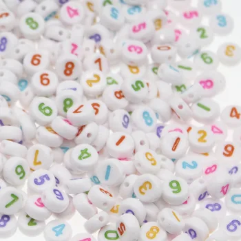 

CHONGAI 200Pcs Acrylic Numbers Spacer Beads For Jewelry Making 7mm Multiple Colors To Choose