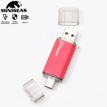 OTG usb 3,0 и type-c usb флеш-накопитель 16 ГБ 32 ГБ 64 Гб Флешка двойной флеш-накопитель для type-c android системы Miniseas