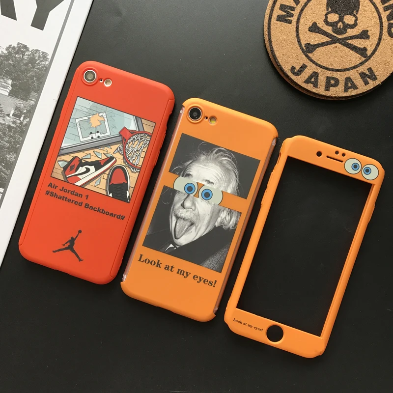 

Jordan AJ1 360 Full protection Cover case for iphone 6 S 6S plus 7 7plus 8 8plus SpongeBob SquarePants eye hard PC phone cases