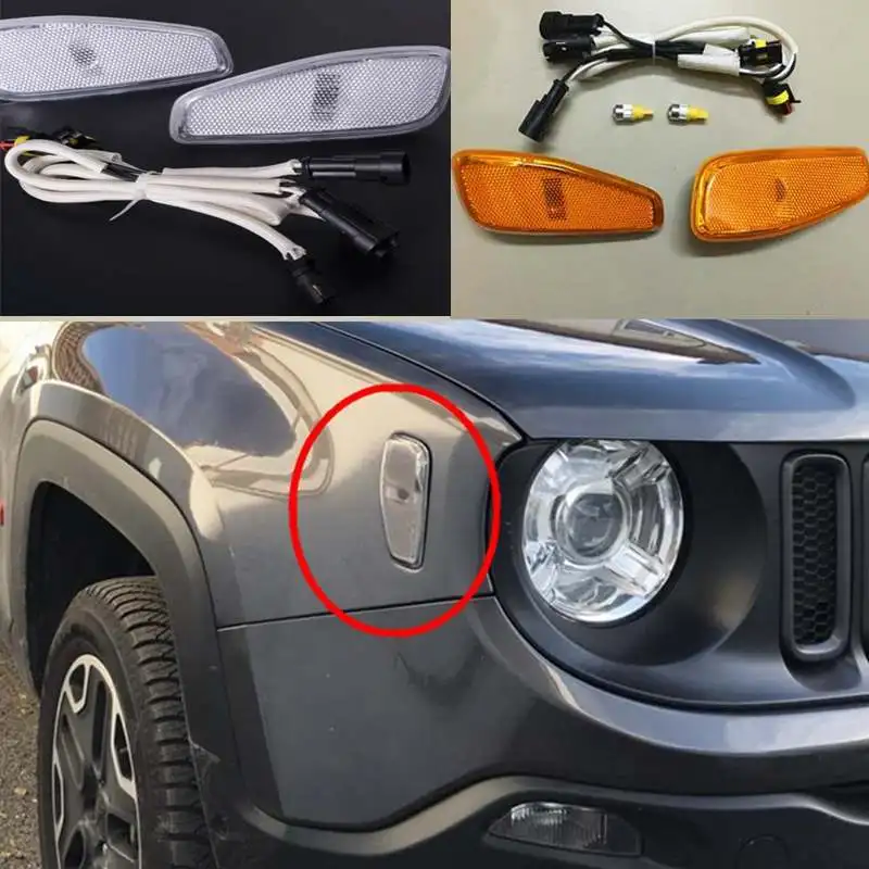 2016 новые для Jeep Renegade 2014-2016 стороны отражения WarningTurn сигнал светильник | Автомобили