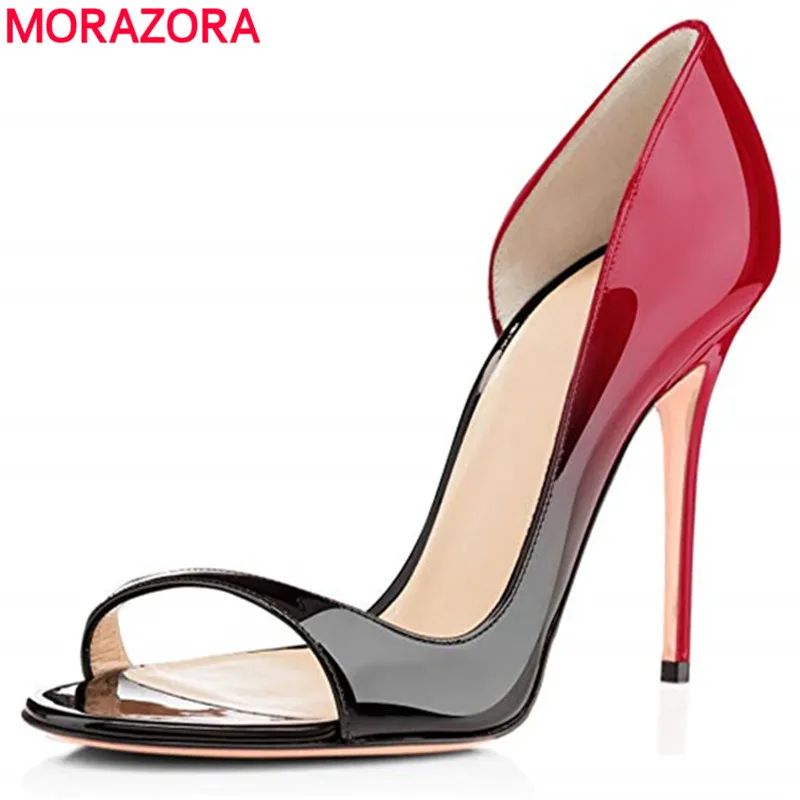

MORAZORA Plus size 35-45 New fashion sexy stiletto high heels pointed toe nude color spring summer fashion party wedding shoes