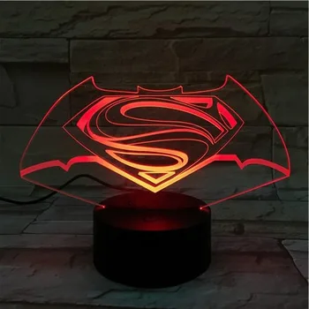

Newest Superman 3D led colorful USB night Light Energy-saving table Lamp