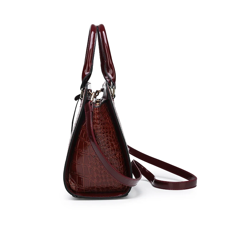 Дизайнерская сумка(в форме трапеции), высококачественные женские сумки из лакированной кожи, люксовый бренд, курьерские женские сумки, женская сумка, кошелек с крокодилом, набор