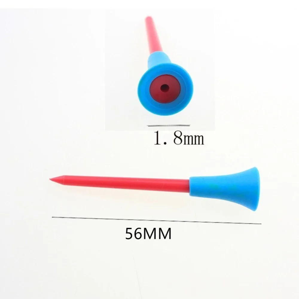 

56mm Durable Golf Rubber Cushion Top Tees Multi Color Plastic Golf Tees