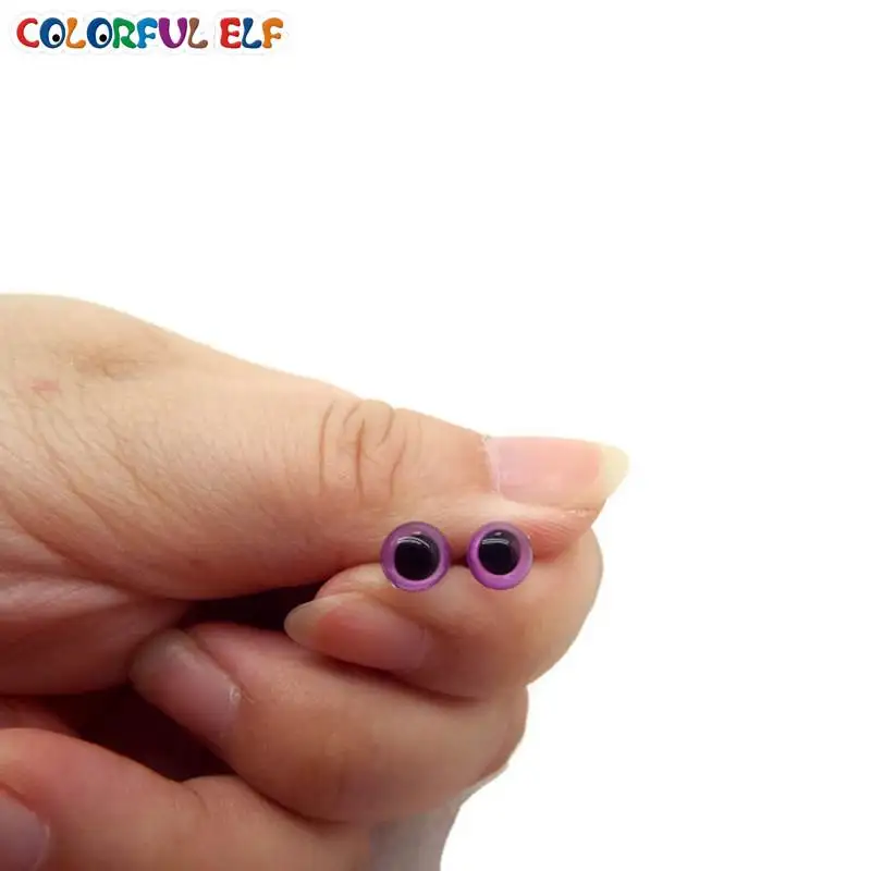 100 шт./лот) 6 мм пластиковые защитные глаза для игрушек разноцветные плюшевые Глаза животных для кукол - Цвет: Фиолетовый