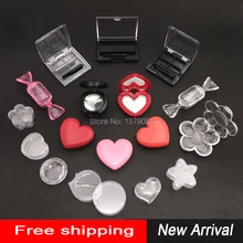 Пустая емкость для теней для век с Алюминиевый поддон, красная помада, любовь сердце, конфеты форма маленький косметический компактный с зеркалом