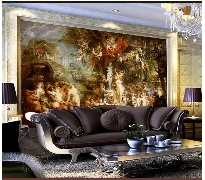 3D настенные фрески обои на заказ картина Фреска высокого разрешения Европейский дворец Ретро стиль фрески обои для гостиной