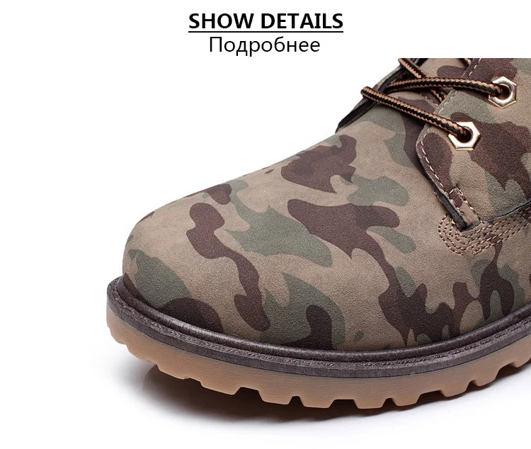 Зимние ботинки мужские новые теплые зимние ботинки на меху рабочая обувь Мужские ботинки в военном стиле из искусственной кожи на шнуровке мужская обувь размера плюс