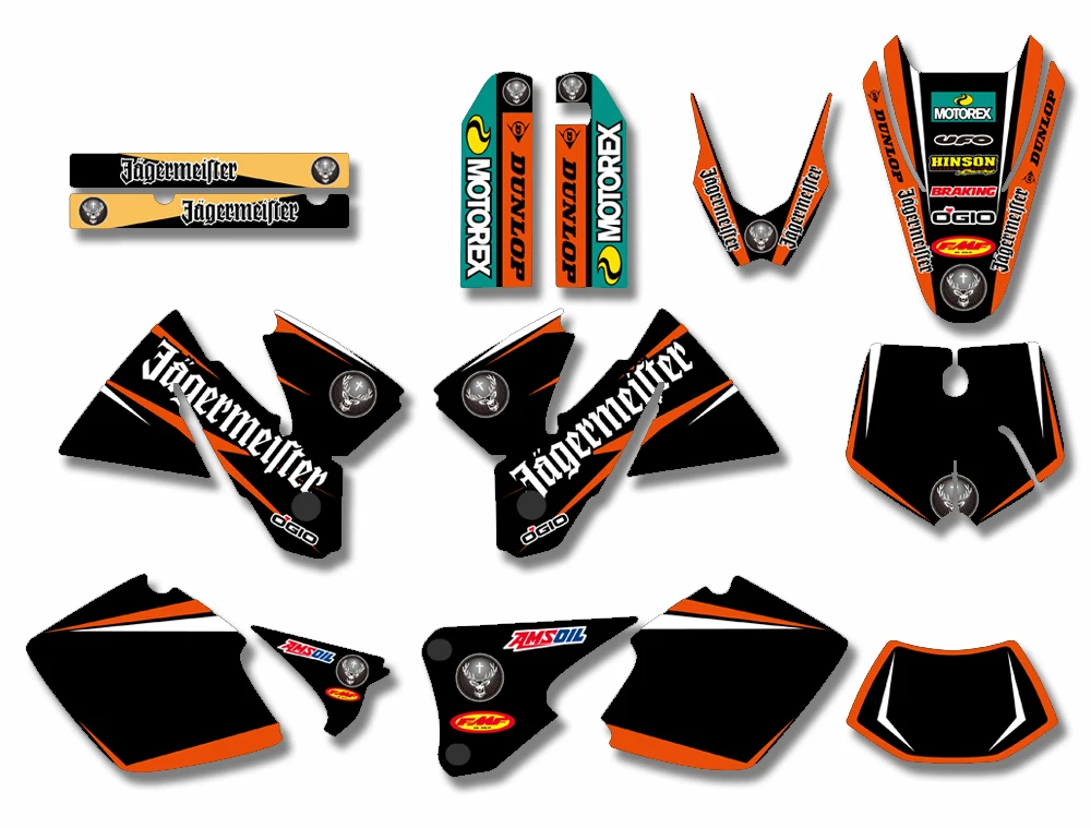 Новая команда графика с соответствующими Фоновые наклейки подходят для KTM SX EXC 125