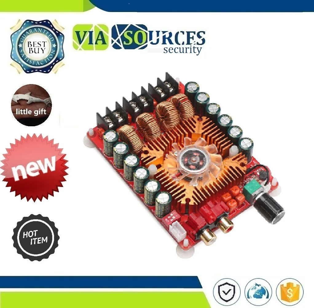 

Support BTL Mode 1X220W Single Channel, DC 24V Digital Stereo Power Amp TDA7498E 2X160W Dual Channel Audio Amplifier Board