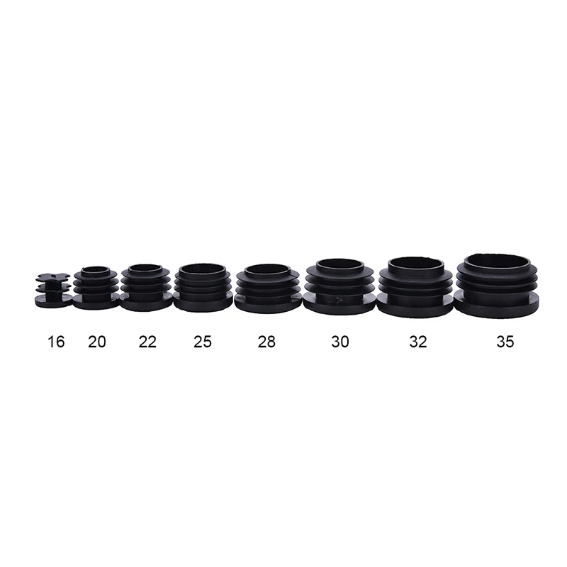 

10 Pcs/lot Plastic Pipe End Blanking Caps Bung Tube Insert Plugs Round 16-35mm