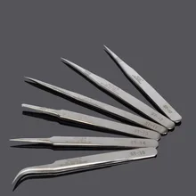 5 шт. Электроника промышленный Пинцет Антистатическая изогнутая прямая законцовка прецизионные нержавеющие щипцы для ремонта телефонов набор ручных инструментов