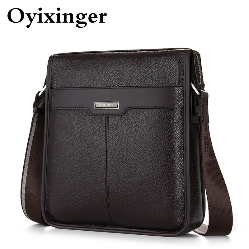 

New Men's Small Bag 100% Genuine Leather Men Messenger Crossbody Bags For Man High Quality Cow Leather Mens Brown Shoulder Bags