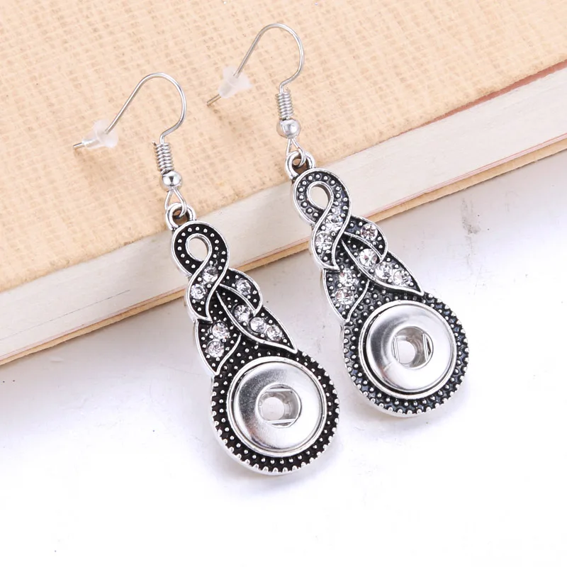 

HOT Sale DIY Fashion Crystal Earring Snaps Button Metal Earrings For Snap Jewelry Fit 12mm Small Ginger Snaps Buttons Charm 6825