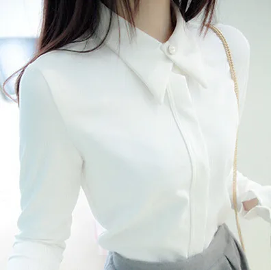 2014-Korean-White-Shirt-Chiffon-Blusas-Femininas-Women-White-Black-Blue-Blouses-Elegant-Woman-Clothes
