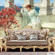 Пользовательские DIY ткань и текстильные обои для стен Фреска Ретро хлопок и лен складной для гостиной