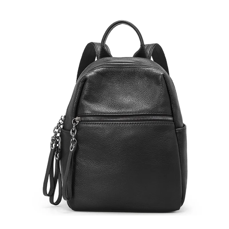 Дизайнерский женский рюкзак с цепочкой, натуральная кожа, женский рюкзак, Ретро стиль, опрятный, для колледжа, для девушек, школьная сумка, рюкзак, Mochila