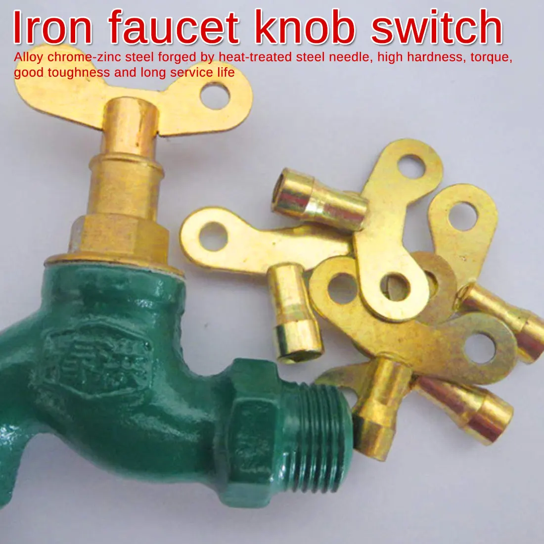 

2Pcs Gold Tone Metal Water Tap Knob Switch Faucet Key For Radiator Valve Fit Shaft faucet handle bathroom faucet accessories