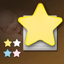 Star LED Night Light EU US plug AC 110V 220V bedroom Bedside Wall Lamp Light Sensor Control Corridor aisle Kitchen Toilet Light led nightlights wall socket lamps cartoon chick light control sensor sensor night light for kids bedroom bedside lamp us plug